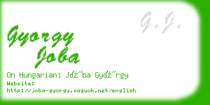 gyorgy joba business card